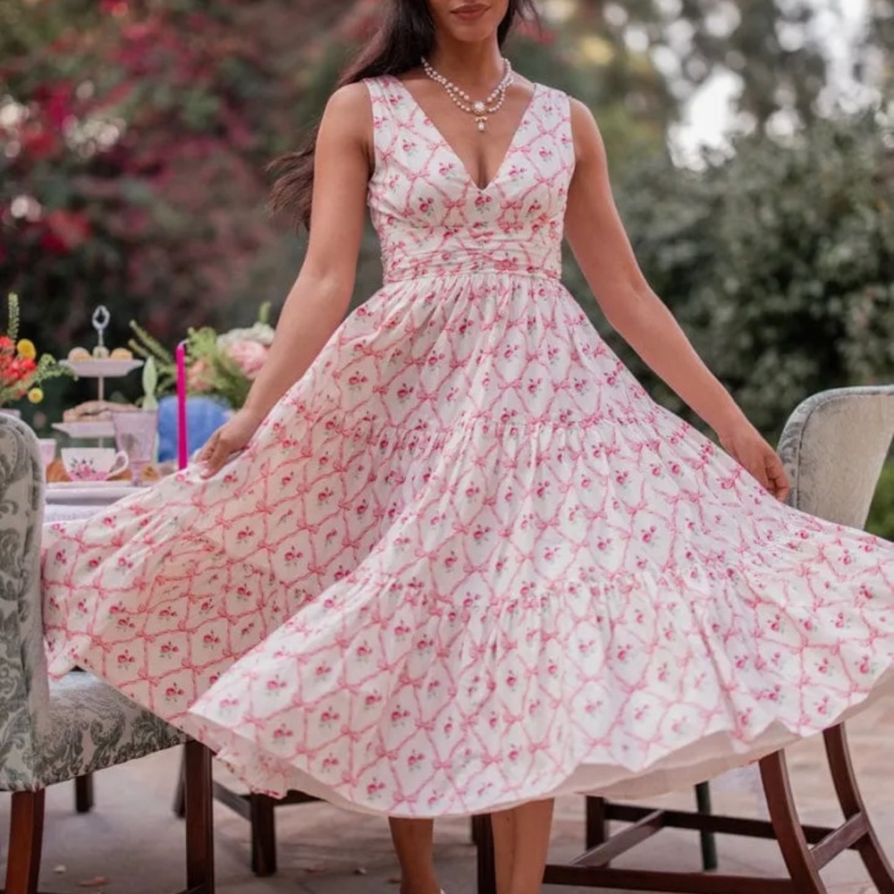 Floral Pink Sleeveless Dress